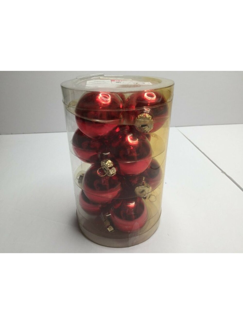 Red Christmas Ornament Balls In Clear Tube - Festive & Shiny Holiday Decor